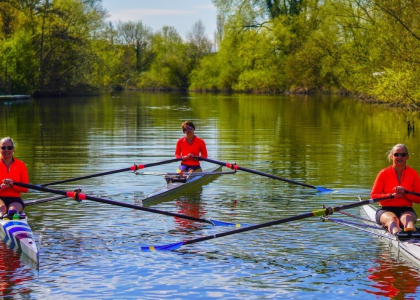 Rachel Smillie and teammates rowing