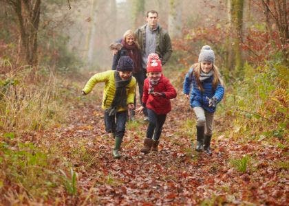 Running in Autumn Leaves